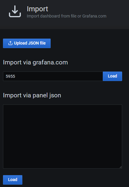 import dashboard created by jmutai