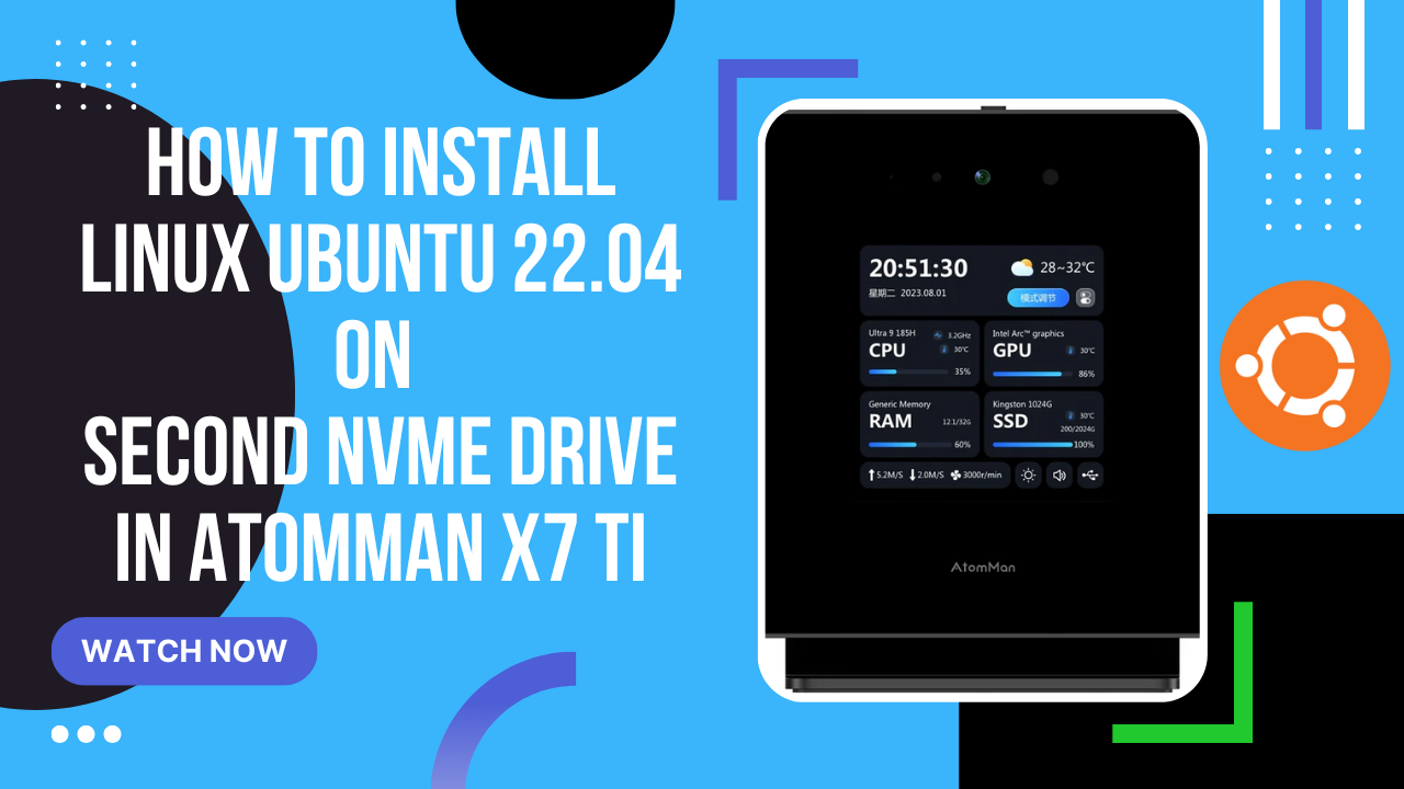 Ubuntu installation on AtomMan - step-by-step